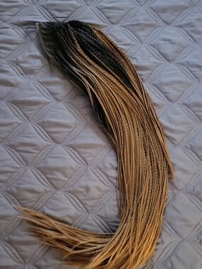Synthetic Box Cornrow Braided Track wig. 1B 30 Color Baby Hairs Cut N Worn